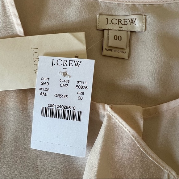 NWT J.Crew Cream Front Ruffle Sleeveless Blouse, size 00 - Picture 9 of 12